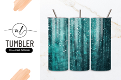 Teal Bokeh Lights Tumbler Png Background Product Image 1