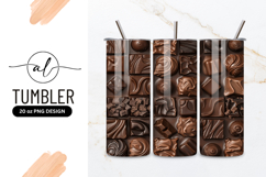 Assortment of Dark Chocolate Candies in a Box Overhead View Product Image 1