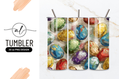 Painted Easter Eggs in Various Colors on Textured Background Product Image 1