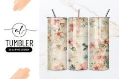 Watercolor Floral Pattern with Pink and Blue Flowers Product Image 1