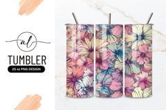 Pastel Floral Pattern with Pink Blue Yellow and Peach Color Product Image 1