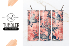 Cats in a Chinoiserie Landscape with Trees and Pagodas Product Image 1