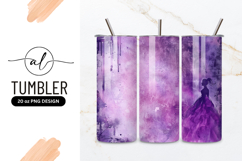 Silhouette of Woman in Purple Dress on Textured Product Image 1