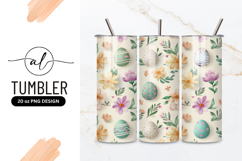 Easter Eggs and Floral Pattern on Cream Background Product Image 1