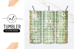 Floral arrangement on a teal and white gingham background Product Image 1