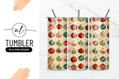 Christmas Ornament Pattern with Red Green Gold and White Product Image 1