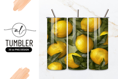 Yellow Lemons and Green Leaves on Textured Green Background Product Image 1