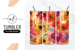 Watercolor Floral Arrangement with Red Orange Yellow Product Image 1