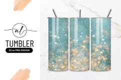 Teal Background with Gold Glitter and Bokeh Effect Product Image 1