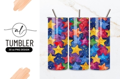 Colorful Star Pattern on Dark Blue Background with Yellow Product Image 1
