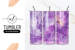 Princess in Purple Gown with Castle Watercolor Illustration Product Image 1