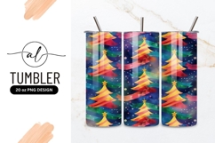 Colorful Christmas Tree Pattern with Stars and Ribbons Product Image 1