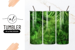 Lush Green Tropical Foliage Background with Palm Leaves Product Image 1