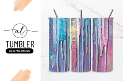 Abstract Iridescent Paint Drips and Streaks with Blue Pink Product Image 1