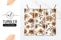 Watercolor Floral Pattern with Brown and Beige Flowers Product Image 1