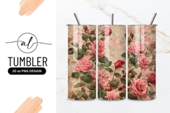 Vintage Rose Illustration with Pink and Red Blooms Product Image 1