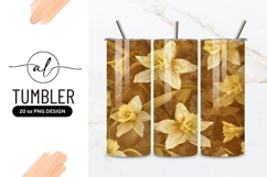 Watercolor Daffodil Floral Pattern in Yellow and Cream Product Image 1