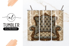 Antique Armchair Illustration with Floral Pattern and Tufted Product Image 1