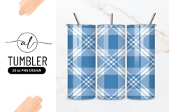 Blue and White Plaid Pattern Seamless Background Design Product Image 1