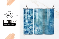 Watercolor Blue Floral Arrangement on Textured Background Product Image 1