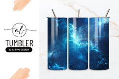 Abstract Cosmic Nebula with Glowing Blue and White Stars Product Image 1