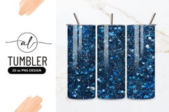 Dark Blue Glitter Texture Background with Hexagonal Product Image 1