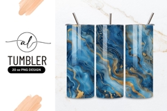 Abstract Blue and Gold Fluid Art with Veins and Splatters Product Image 1