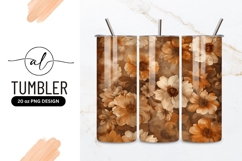 Vintage Floral Pattern in Brown and Orange Tones with Detail Product Image 1