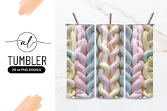 Pastel Braided Strands Pattern in Pink Yellow and Blue Color Product Image 1
