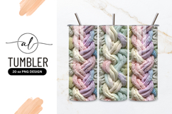 Pastel Braided Knit Texture with Rainbow Colors and White Product Image 1