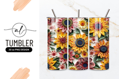 Colorful Paper Quilled Flowers with Green Leaves Product Image 1