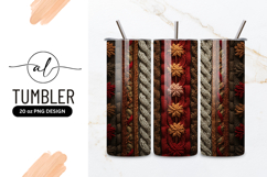 Knitted Texture with Braids and Autumnal Floral Elements Product Image 1