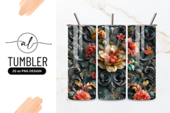 Floral Ornament Pattern with Red Yellow and Teal Flowers Product Image 1