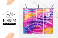 Abstract Colorful Liquid Surface with Bubbles and Concentric Product Image 1