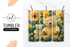 Paper Quilling Teddy Bears and Sunflowers with Floral Product Image 1