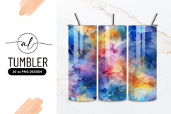 Abstract Watercolor Floral Pattern in Vibrant Blues Yellows Product Image 1