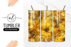 Abstract Floral Pattern in Yellow and Gold with Black Product Image 1