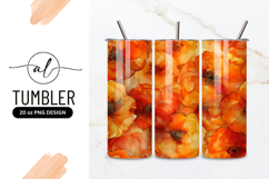 Watercolor Floral Pattern in Orange and Yellow with Detailed Product Image 1