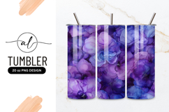 Watercolor Floral Pattern in Shades of Purple and Blue Product Image 1