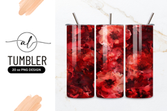 Abstract Red Floral Pattern with Dark Centers and Light Product Image 1