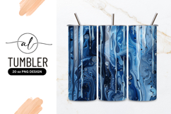 Abstract Blue Fluid Art with Drips and Bubbles Texture Product Image 1