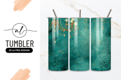 Teal Background with Gold Chandelier and Swirls Decorative Product Image 1
