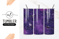 Purple Night Scene with Birds on Branches and White Dots Product Image 1