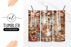 Rose gold cakes cupcakes and desserts with floral decoration Product Image 1