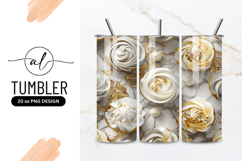 White and Gold Cupcakes on Marble Background with Decorative Product Image 1