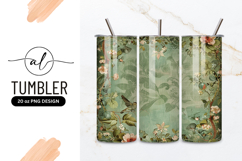 Vintage Floral Frame with Hummingbird and Botanical Elements Product Image 1