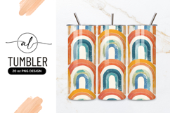 Watercolor Rainbow Pattern in Orange Blue and Yellow Product Image 1