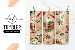 Christmas Pattern with Gifts Candy Canes Holly Berries Product Image 1