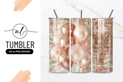 Rose gold balloons tumbler png design Product Image 1
