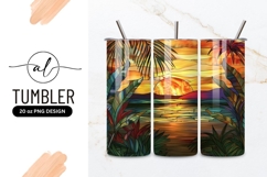 Tropical sunset tumbler png design Product Image 1